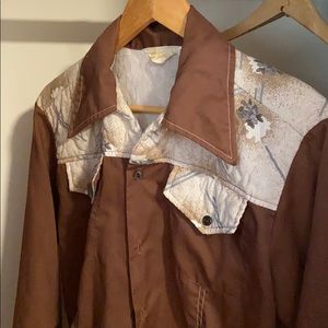 Vintage western button up - floral fabric, pockets